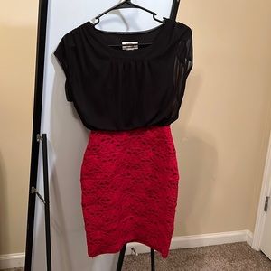 Sweet Storm black and red lace dress Medium
